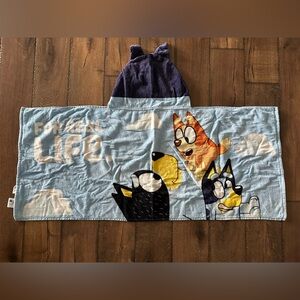 Toddler Bluey hooded towel